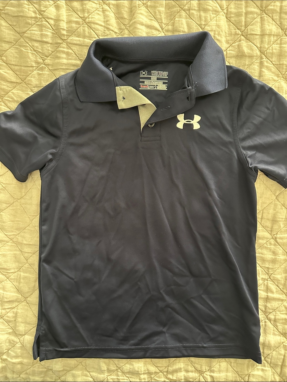 Under Armour Black Polo with Cream Logo Accent